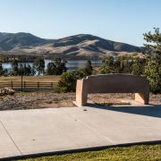 Bench overlooking mountains at Mountain Hawk Park in Chula Vista